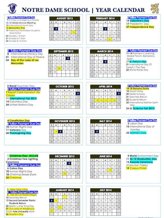 Notre Dame Academic Calendar 2025 Hudson Colebe S 